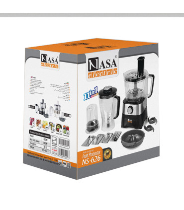 غذا ساز چند کاره ناسا الکتریک مدل ns-626 اصل با 18 ماه گارانتی